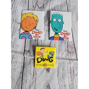 Disney Store Doug's 1st Movie Promo Release Button Pin Set of 3